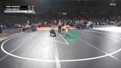 5A Boys 132 lbs Quarterfinal - Chase Hemphill, Crook County Boys vs Jonny Talmadge, Dallas Boys