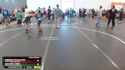 95/105 Cons. Round 1 - Andrew McAllister, Cobra Wrestling Club vs Zachary Lykes, Grizzlies Wrestling Club