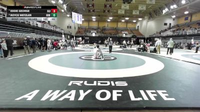 106 lbs Consi Of 4 - Eddie George, Blair Academy vs Royce Wetzler, Benedictine Prep