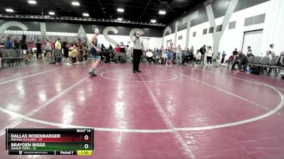 112 lbs Placement Matches (8 Team) - Dallas Rosenbarger, Indiana Outlaws vs Brayden Biggs, Junior Terps