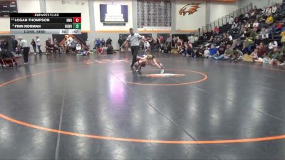 63 lbs Cons. Semi - Logan Thompson, Hawkeye Wrestling Academy vs Finn Norman, North Liberty Wrestling Club