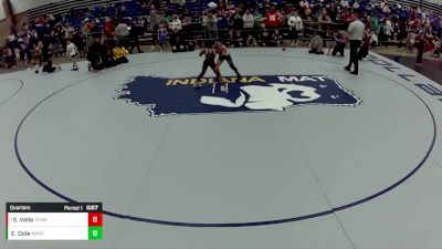 8U Boys - 70 lbs Quarters - Sebastian Valle, The Fort Hammers Wrestling vs Emil Cole, Maryland