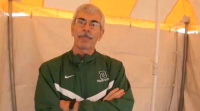 Barry Harwick Darmouth coach with Mustache before NCAA XC 2011