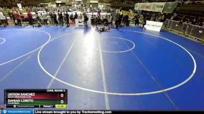 74 lbs Cons. Round 2 - Jayson Sanchez, Delta Wrestling Club vs Damian Loreto, California