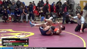 184 lbs Quarterfinal - Michael Negrete, Sierra College vs Justin Tripp, West Hills College