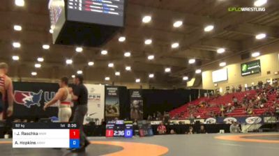 92 kg Quarters - Jacob Raschka, Missouri Wrestling Regional Training Center vs Alex Hopkins, Army West Point