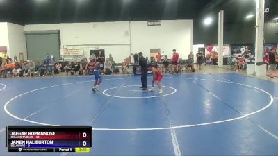 92 lbs Quarters & 1st Wb (16 Team) - Jaegar RomanNose, Oklahoma Blue vs Jamen Haliburton, Delaware