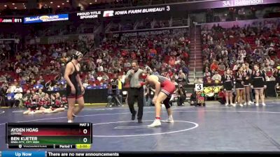 3A-220 lbs Semifinal - Ben Kueter, Iowa City, City High vs Ayden Hoag, LeMars