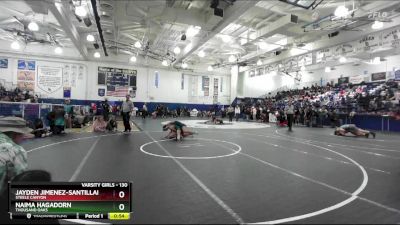 130 lbs Cons. Round 2 - Naima Hagadorn, Thousand Oaks vs Jayden Jimenez-Santillan, Steele Canyon