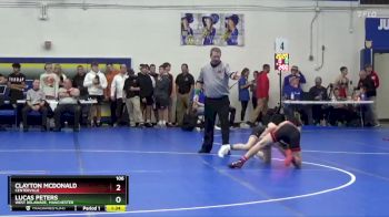 106 lbs Champ. Round 1 - Clayton McDonald, Centerville vs Lucas Peters, West Delaware, Manchester
