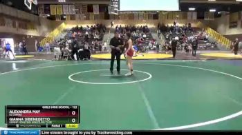 132 lbs Semifinal - Gianna DiBenedetto, Swamp Monsters Wrestling Club vs Alexandra May, El Camino