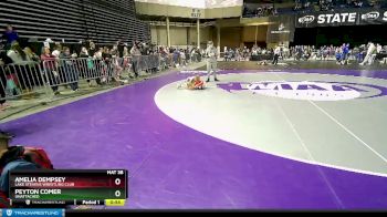 51-56 lbs Cons. Semi - Peyton Comer, Unattached vs Amelia Dempsey, Lake Stevens Wrestling Club