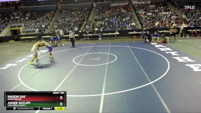 157 lbs Semifinal - Asher Ratliff, Columbus North vs Mason Day, Brownsburg