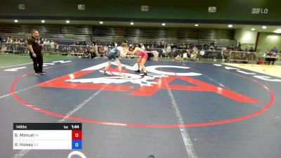 148 lbs Semifinal - Belicia Manuel, MI vs Ryen Hickey, CO