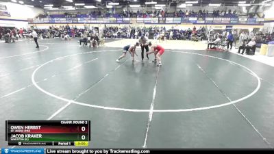 174 lbs Champ. Round 2 - Jacob Kraker, Wheaton (IL) vs Owen Herbst, St. Johns (MN)