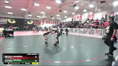 100 lbs Cons. Round 2 - Amanda Miranda, Yucca Valley vs Melody Camarena, Shadow Hills