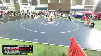 95 lbs Cons. Semi - Nevaeh Almaguer, Victory Wrestling-Central WA vs Camree Cranford, Shootbox WC