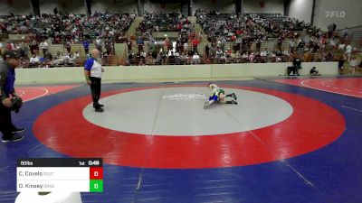 80 lbs Round Of 16 - Cal Covelo, South Forsyth WAR Wrestling Club vs Devin Kinsey, Dragons Junior Wrestling Club