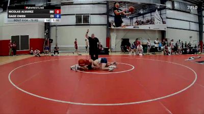 70 kg Cons. Round 3 - Nicolas Alvarez, Diplomat Wrestling Club vs Gage Owen, Eagle Training Center