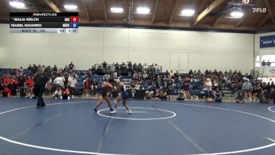 124 lbs Champ. Round 2 - Isabel Navarro, Menlo College vs Malia Welch, Southern Oregon University