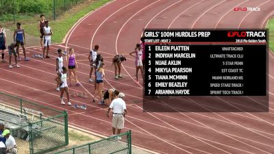 High School Girls' 100m Hurdles Prep, Heat 2