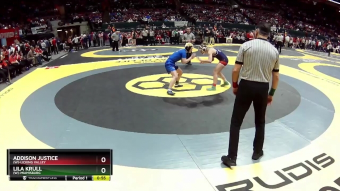 W-125 lbs 7th Place Match - Addison Justice, (W)-Licking Valley vs Lila ...