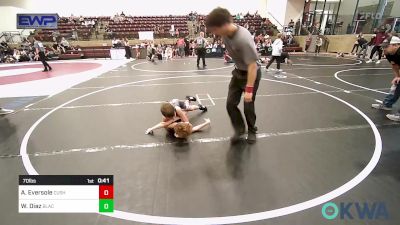 70 lbs Rr Rnd 3 - Aiden Eversole, Cushing Tigers vs Wesson Diaz, Blackwell Wrestling Club