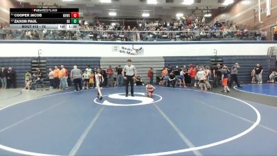 76 lbs Cons. Round 2 - Cooper Jacob, Kimberly Bulldog Wrestling Club vs Zaxon Paul, Declo Stingers