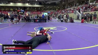 120 lbs Cons. Round 4 - Elijah Archer, OK vs Owen Burns, OK