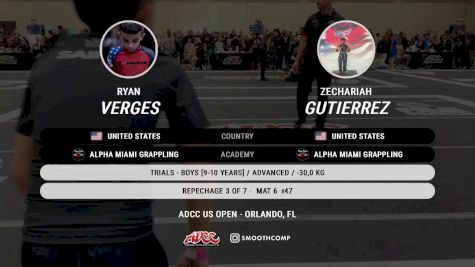 Ryan Verges vs Zechariah Gutierrez 2025 ADCC Orlando Open/Youth Trials