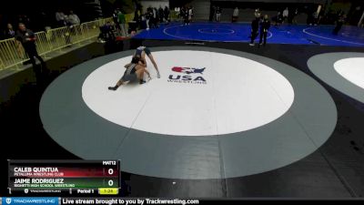 150 lbs Champ. Round 1 - Jaime Rodriguez, Righetti High School Wrestling vs Caleb Quintua, Petaluma Wrestling Club