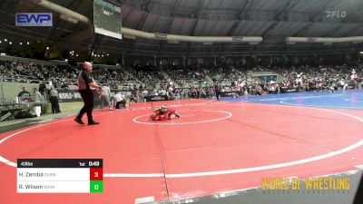 43 lbs Round Of 16 - Hayden Zemba, Steel Valley Renegades vs Rush Wilson, Barnsdall Youth Wrestling