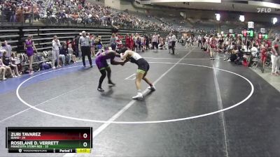 120 lbs Round 3 (6 Team) - Zuri Tavarez, Idaho vs Roselane D. Verrett, Minnesota Storm Red