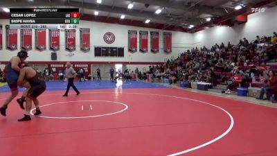 285 lbs Champ. Round 2 - Cesar Lopez, Lassen vs Siope Havea, Utah Tech University