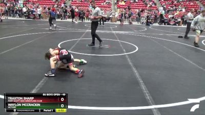 49 lbs Cons. Round 5 - Waylon McCrackin, Victory vs Traxton Sharp, Fort Scott Kids Wrestling Club