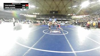 Boys 4A 144 lbs Champ. Round 1 - Evan Maslyuk, Juanita vs Israel Acosta, Gonzaga Prep