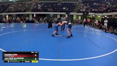 115 lbs Round 3 - Mazden Even, Jesup Mat Club vs Matthew Ellingson, Hudson Pirate Elite