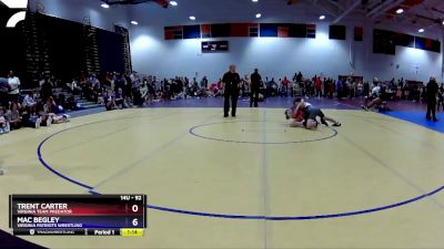 92 lbs Semifinal - Trent Carter, Virginia Team Predator vs Mac Begley, Virginia Patriots Wrestling