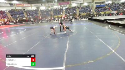 73 lbs Semifinal - Forrest Keys, SLV Elite WC vs Tristen Craft, Badlands Elite