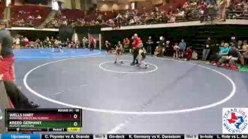 55 lbs Cons. Round 3 - Wells Hart, Boneyard Wrestling Academy vs Kreed Germany, ReZults Wrestling