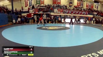 110 lbs 7th Place Match - Reese Kasprzak, Lake Central vs Claire May, Roncalli
