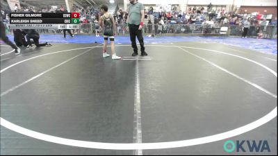 70-73 lbs Semifinal - Fisher Gilmore, Cotton County Wrestling Club vs Karleigh Sneed, Chickasha Youth Wrestling