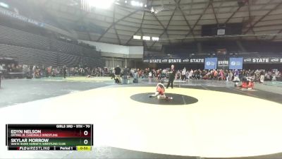 70 lbs 3rd Place Match - Skylar Morrow, White River Hornets Wrestling Club vs Edyn Nelson, Orting Jr. Cardinals Wrestling