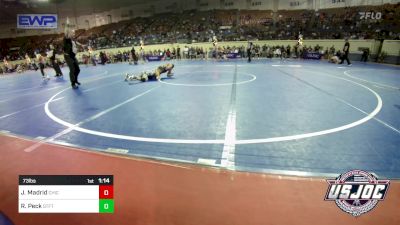 73 lbs Round Of 16 - Jessen Madrid, Chickasha Youth Wrestling vs Ryker Peck, Standfast