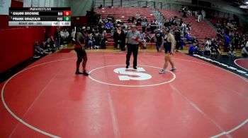 285 lbs Quarterfinal - Gianni Browne, Meyersdale Area Hs vs Frank Grazulis, Plum Hs