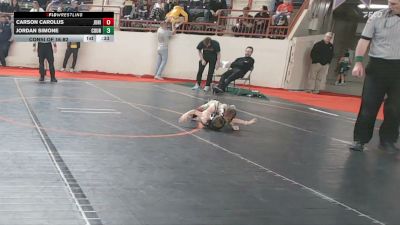 55_B lbs Consi Of 16 #2 - Carson Carolus, Juniata Valley vs Jordan Simone, Council Rock South
