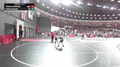 105 lbs Cons. Round 2 - Sarah Nordness, Lake Mills Mat Club vs Evelyn Bauer, Wisconsin