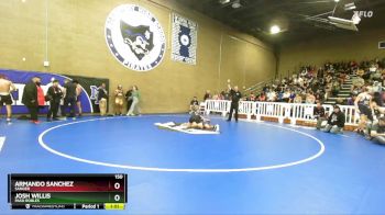 150 lbs Champ. Round 1 - Armando Sanchez, Sanger vs Josh Willis, Paso Robles