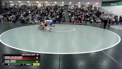 157 lbs Cons. Round 3 - Kade Abbey, Kearney Matcats vs Owen Mccracken, Purler Wrestling Academy