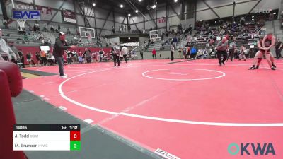 140 lbs Round Of 16 - Johnny-lee Todd, Skiatook Youth Wrestling vs Michael Brunson, Hilldale Youth Wrestling Club